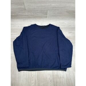 Marithe Francois Girbaud Sweater Mens XXL Navy Wool Blend Mesh Lined Pullover